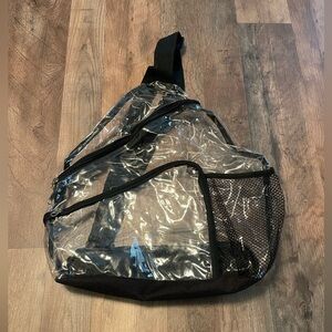 Clear stadium crossbody bag with pockets